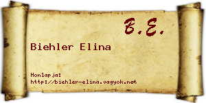 Biehler Elina névjegykártya